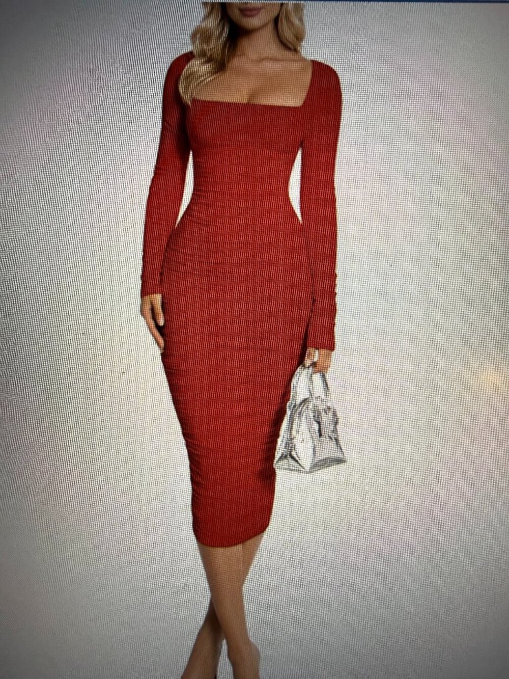 Red Ruched dress - Picture 2 of 2